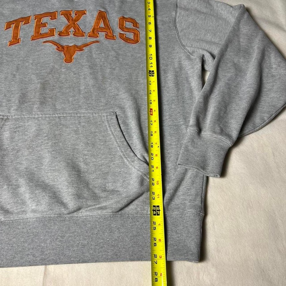 Gray Texas Longhorns hoodie with orange 'TEXAS' embroidered text - Picture 2 of 8